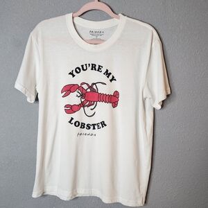 FRIENDS White Tee Shirt Womens XL Graphic‎ Reads You're My Lobster Red Fan Merch